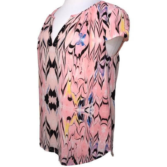 J Crew Cap Sleeve Marble Print Top 4 EUC - Picture 4 of 9